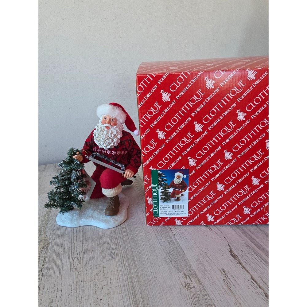 Clothtique tree workshop Santa possible dreams statue figurine decor‎ glitter